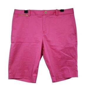 Ralph Lauren Golf Hot Pink Bermuda Shorts Gold Button Womens 12